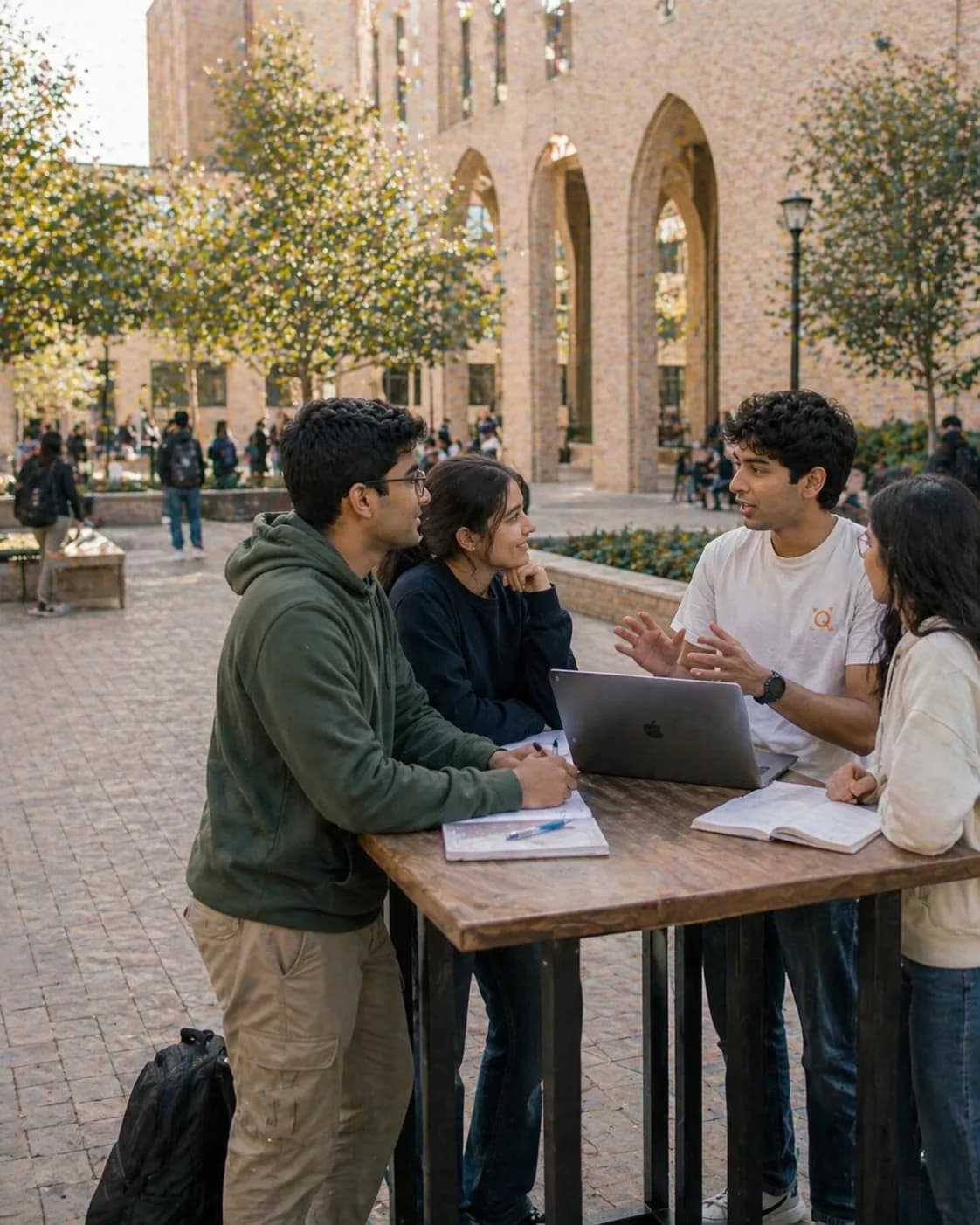 Campus students collaborating with GrowQR